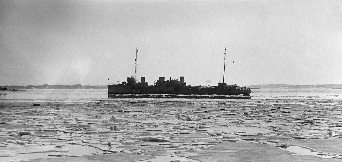 Helsingin valtaus 1918, Venäjän Itämeren laivaston hävittäjä Kruunuvuorenselällä matkalla kohti Pietaria 10